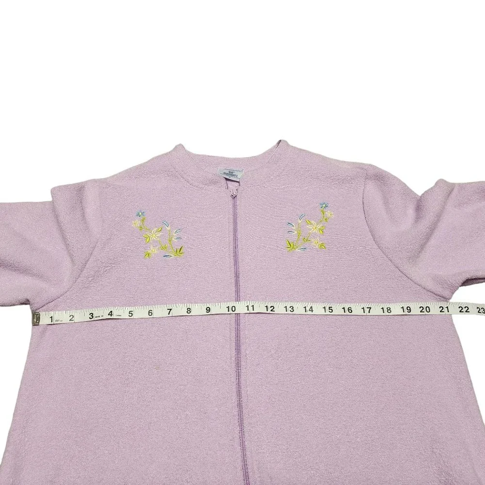 Vintage Sears Fundamentals Zip Up Housecoat Robe 1980's -‎ Size Small Purple